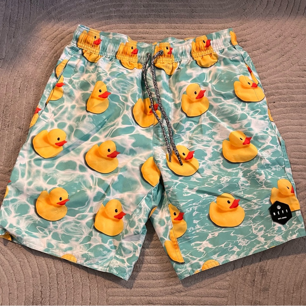 NEFF Swimsuit Men's Rubber Ducky Water Ripple Board Shorts size S